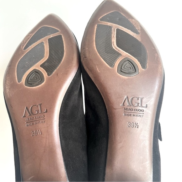 AGL Attilio Giusti Leombruni Black Suede Leather Mary Jane Low-Heel Pumps | 39.5 - Picture 11 of 14